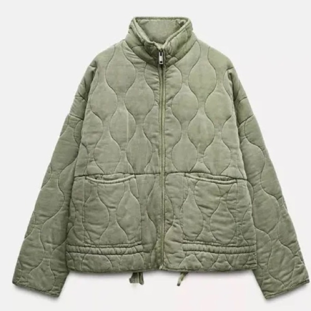 Zara Green Quilted Jacket